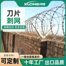 现货批发公路边界草原养殖刀片刺绳防护网镀锌钢丝双圈刀片刺绳网