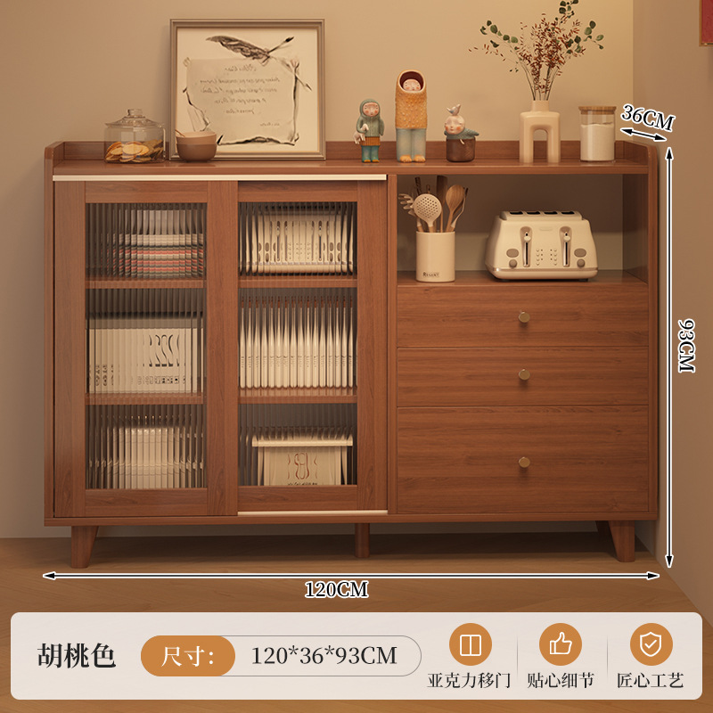 Mueble lateral contra la pared, armario de almacenamiento integrado, armario de almacenamiento de sala de estar, armario de almacenamiento de gran capacidad, armario de preparación para el hogar, armario de té