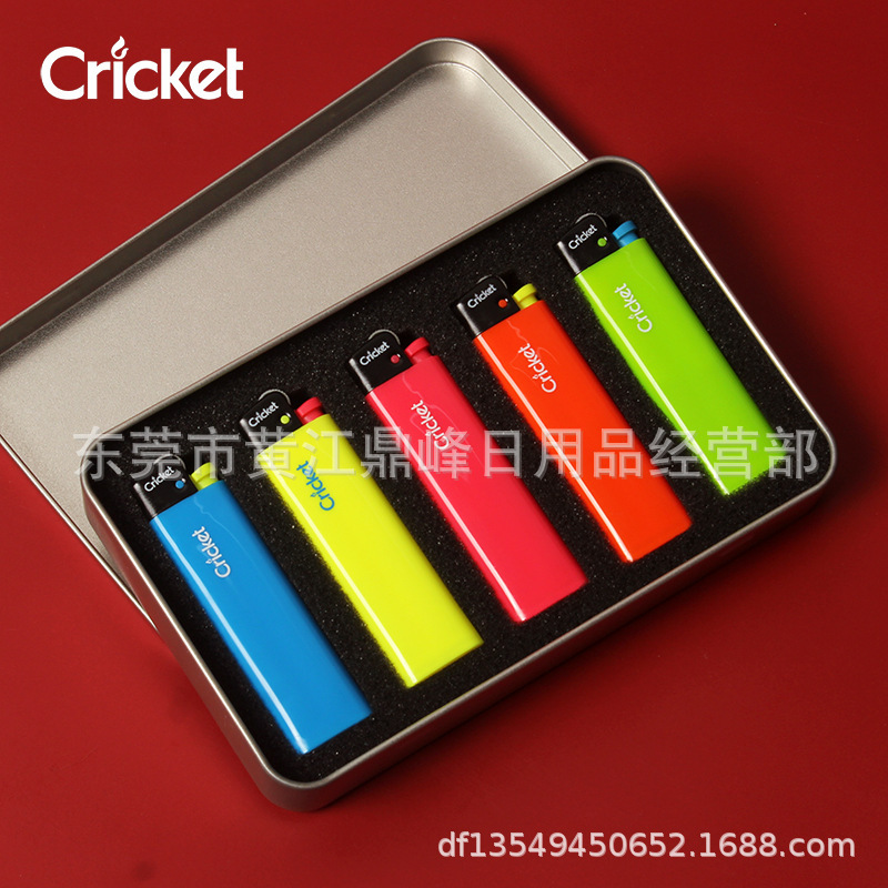 Cricket草蜢打火机一次性尼龙防爆砂轮火石网红高颜值爆款礼盒装|undefined