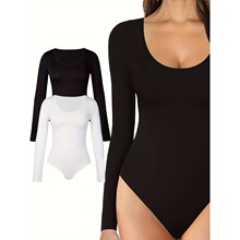 W 47240 Leopard Print Long Sleeve Bodysuit ���y�B�w��