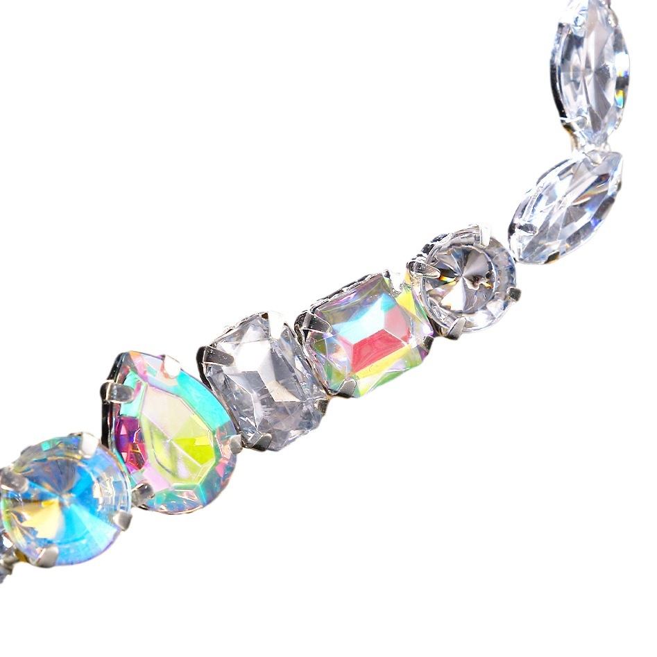 Transfronterizo nuevo rhinestone gafas Marco europeo y americano personalidad simple geométrica cara joyería gafas marco