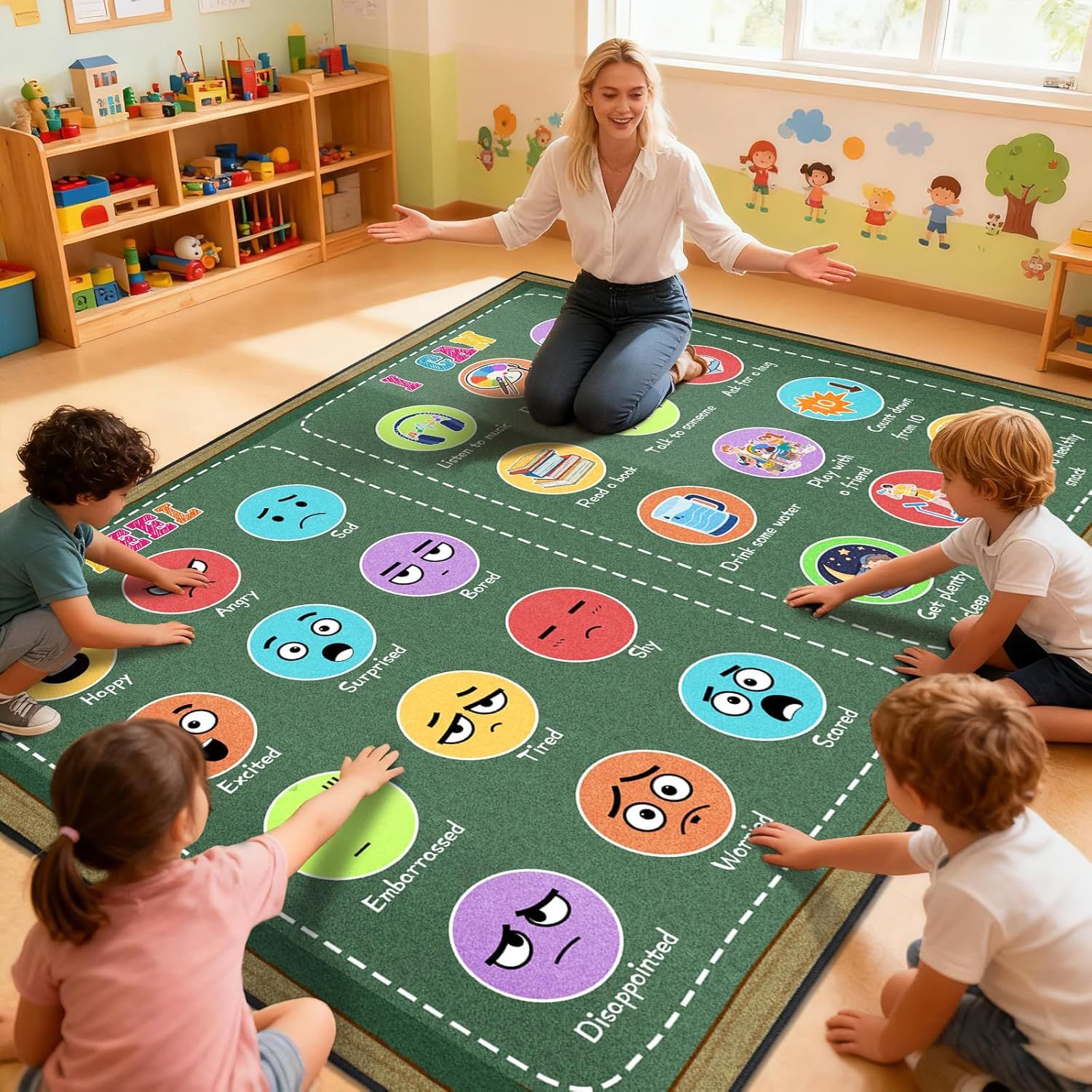 New cross-border living room family game carpet, suitable for kindergartens and activity centers, dirt-resistant and easy to maintain, wholesale foot mats