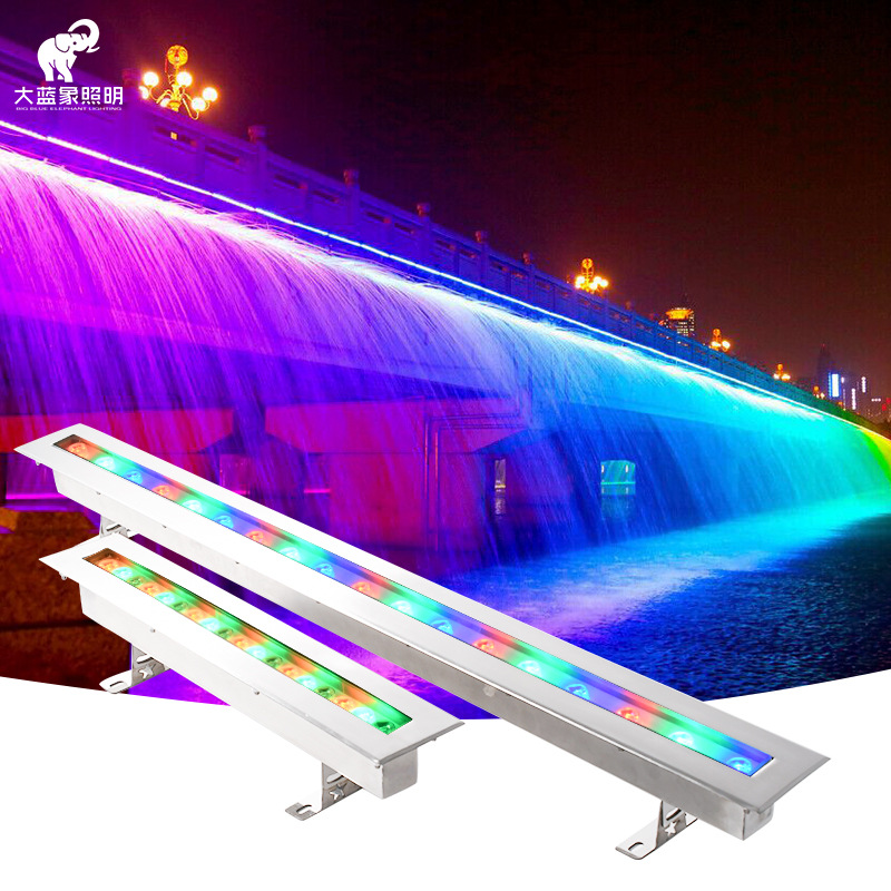 LED buried lights embedded stainless steel rectangular outdoor waterproof buried lights square courtyard Park line lights