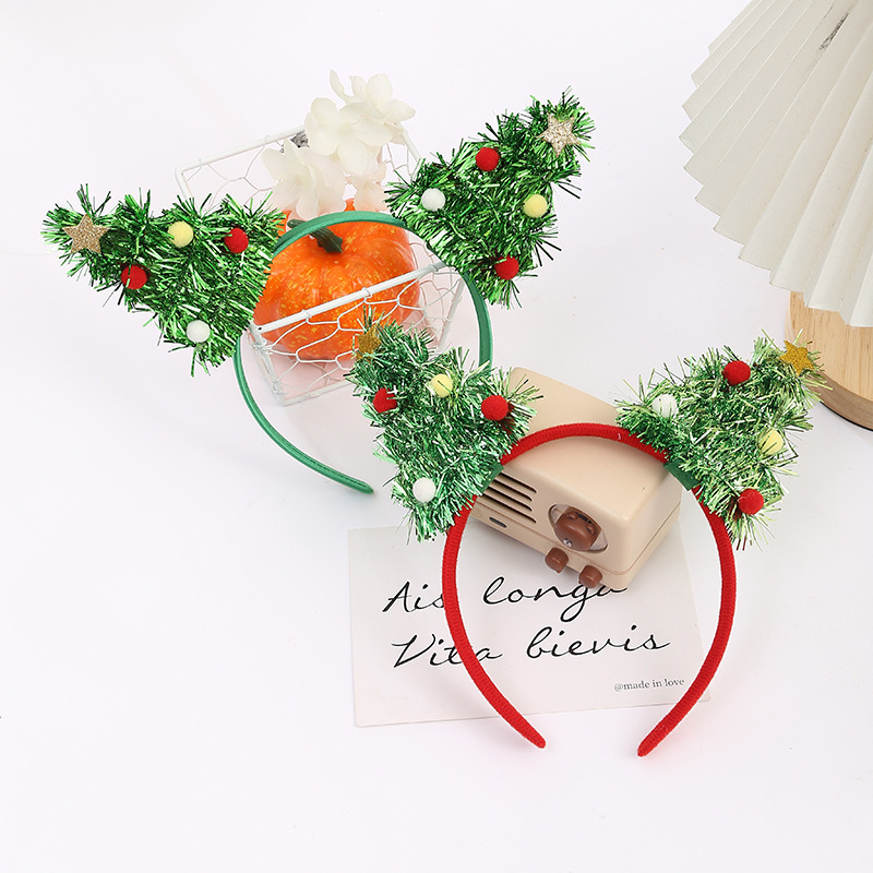 クリスマス装飾カチューシャクリスマスパーティー道具カチューシャ子供プレゼントスパンコールクリスマスツリーカチューシャ|undefined