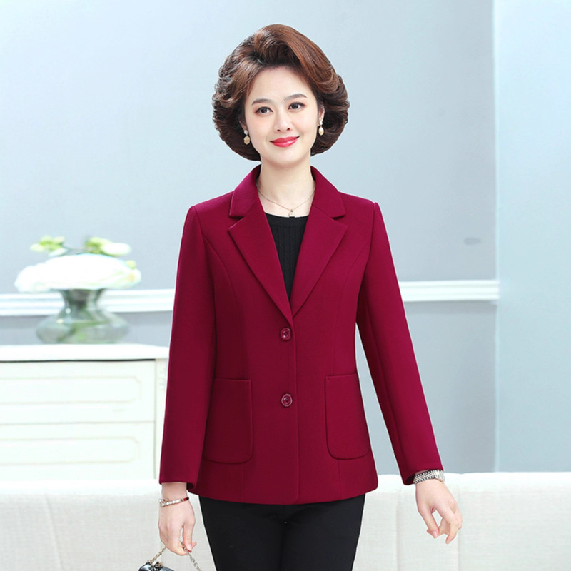 Mother-In-Law's Wedding Banquet Dress, Small Suit, 2025 New Style, Middle-Aged and Elderly Women's Spring Suit Jacket, Short Jacket
