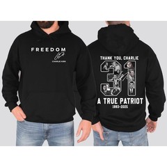 【跨境欧码】Charlie Kirk Freedom Hoodie – 2 Sided Unisex