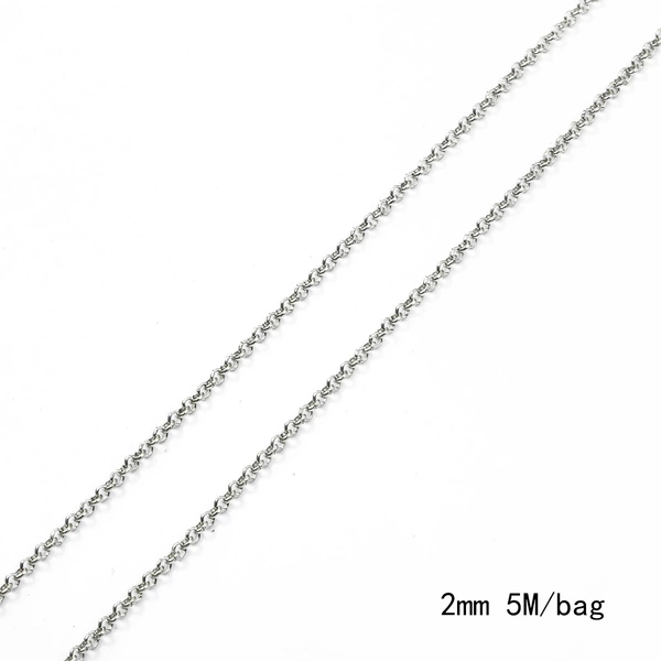 2.0BL chain width 2mm electroplated white K 5 meters