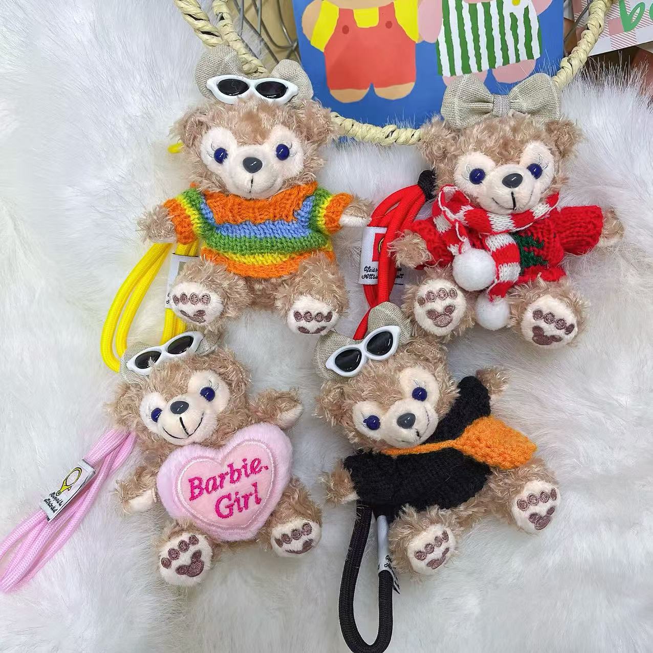 Shirley colgante felpa lindo Duffy oso llavero dibujos animados oso colgante bolso colgante Shirley muñeca