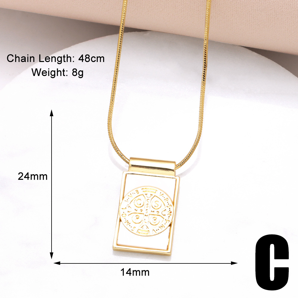 Großhandel Schmuck Vintage-Stil Einfacher Stil Kreuzen Kupfer Hülse Überzug Halskette Mit Anhänger Schlangenkette display picture 5