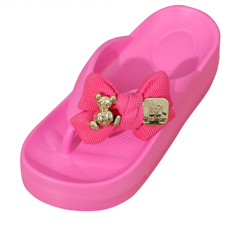 Nueva transfronteriza flip-flop EVA moda slip-on desgaste al aire libre moda flip-flop zapatillas de playa tacones altos entrega de una sola pieza