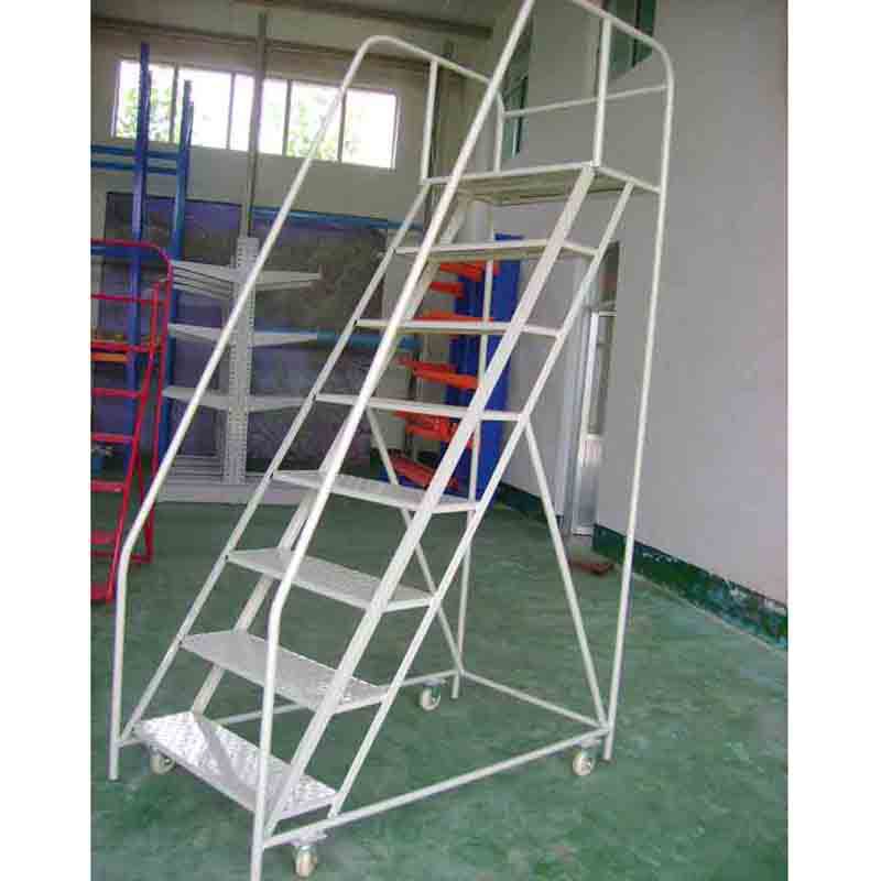 仓库商场超市登高车可拆卸登高梯库房静音移动取货梯不锈钢梯子
