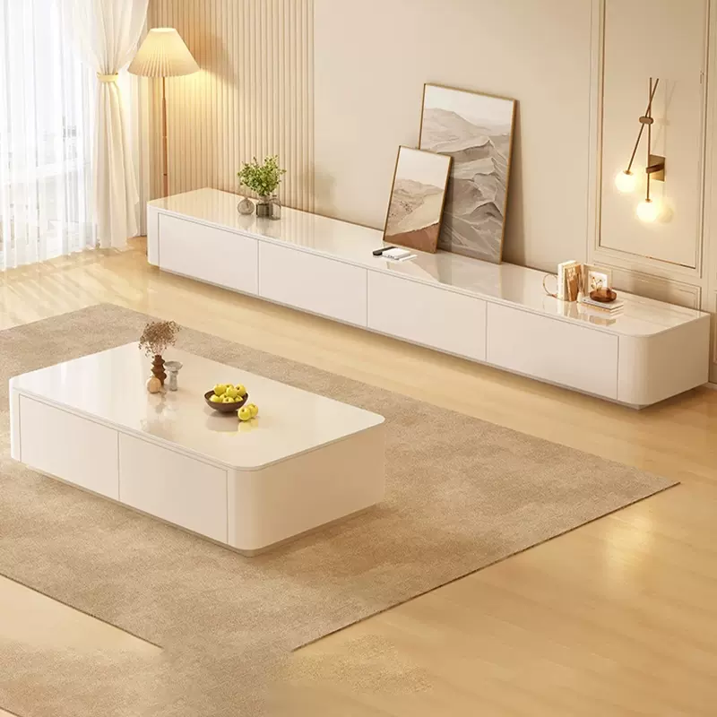 岩板电视柜客厅家用现代简约小户型落地式储物柜茶几电视机柜组合