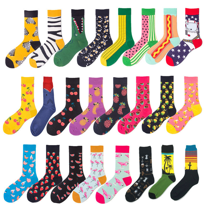 Explosions socks men's cotton socks long foreign trade socks autumn and winter fashion oil painting European and American jk net red socks wholesale Explosions socks men's cotton socks long foreign trade socks autumn and winter fashion oil painting European and American jk net red socks wholesale