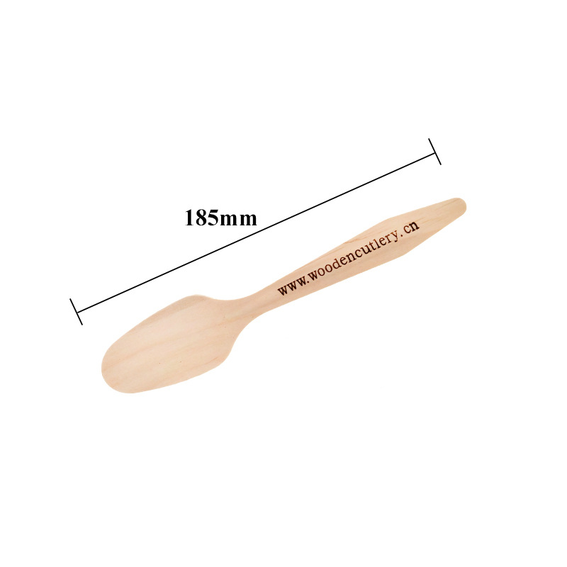 Personalizado biodegradable ecológico tenedor de madera cuchara de madera tenedor de madera cuchara de abedul fuente de cubiertos fabricantes