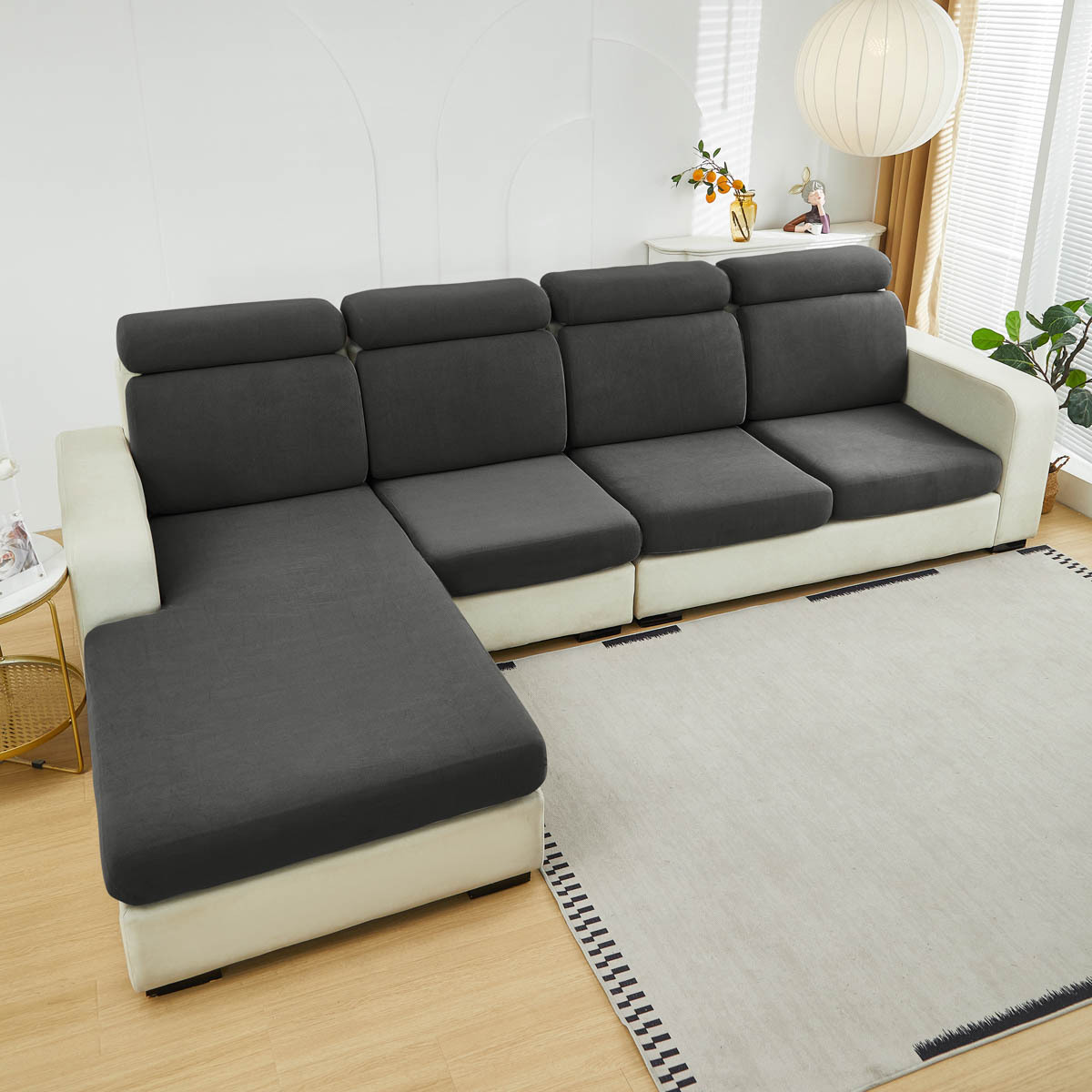 Amazon transfronterizo seda de leche lana TPU cubierta de cojín de sofá impermeable cubierta de sofá elástica 180gsm