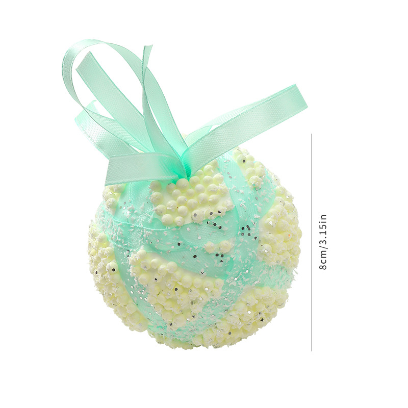 Amazon nueva bola de Navidad bola de espuma color macaron árbol de Navidad colgante de decoración creativa bola de Navidad de 8cm