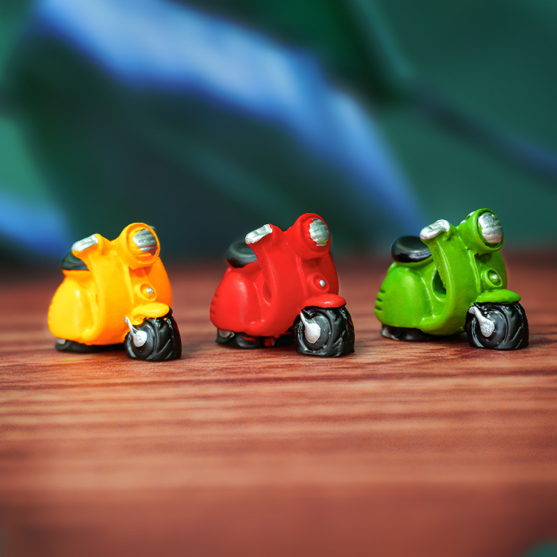 Adorables Motocicletas de Dibujos Animados, Adornos de Resina para Micropaisajes, Modelos de Transporte para Pasteles, Motocicletas Vintage