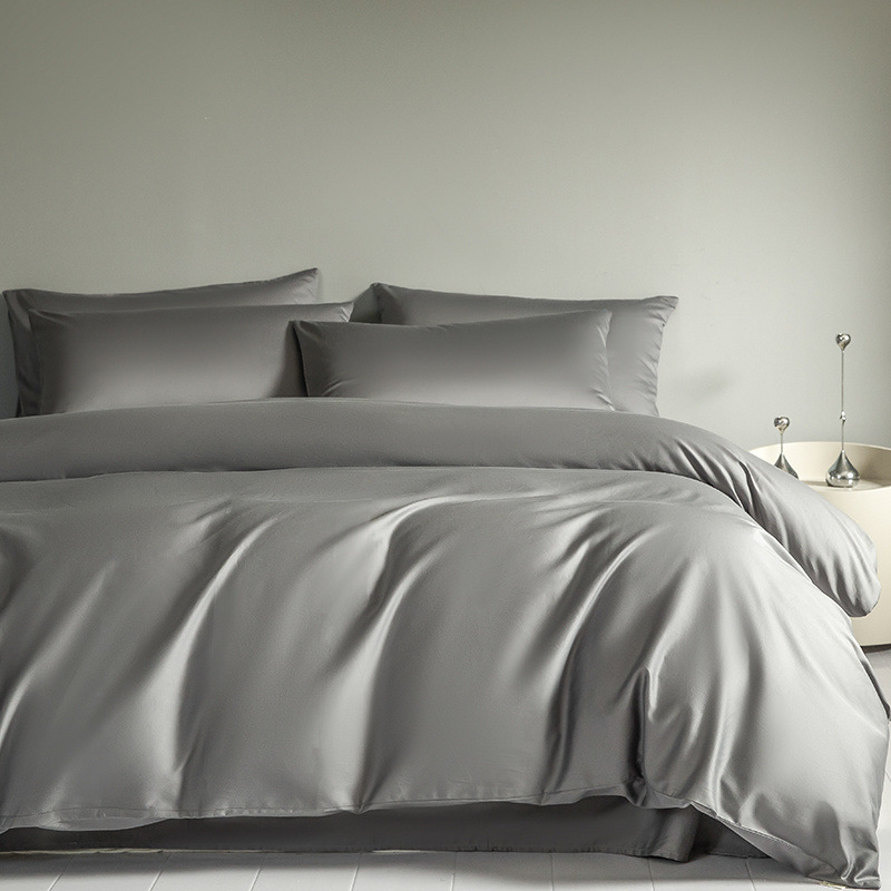 Cama de algodón de fibra larga de cuatro piezas de algodón puro de algodón puro 2024 nuevo estilo de lujo ligero, ropa de cama de alta calidad, funda de edredón, ropa de cama