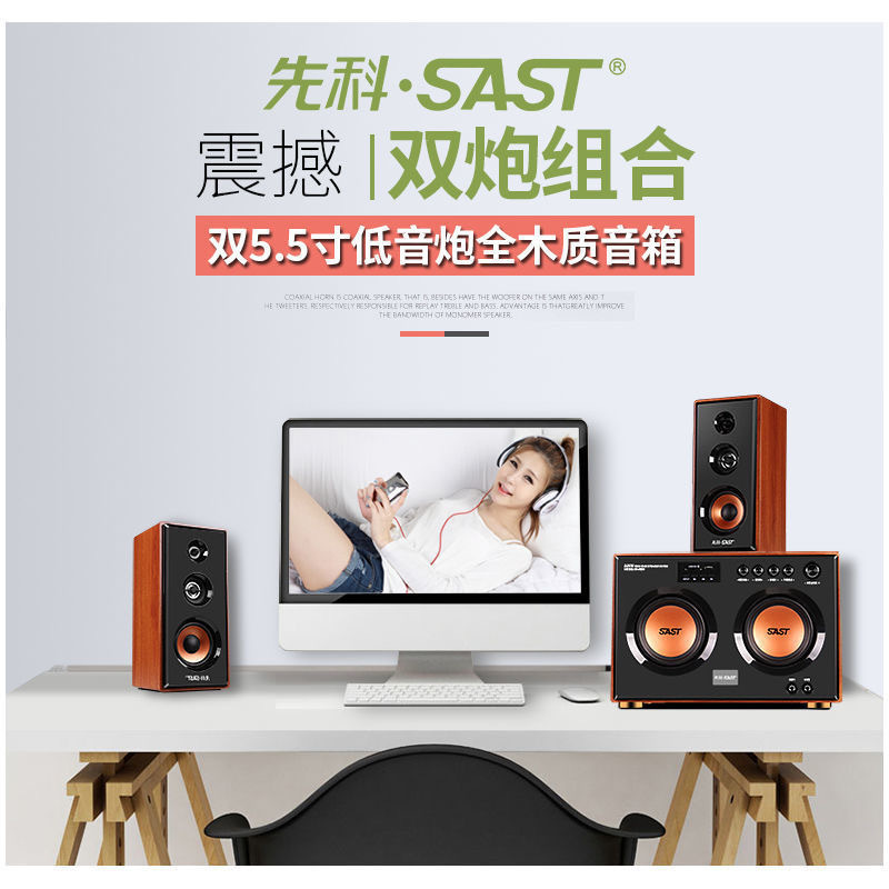 Shenke - 6601 altavoces de computadora cine en casa K-canción de escritorio KTV subwoofer súper pesado sonido KTV Dolby surround