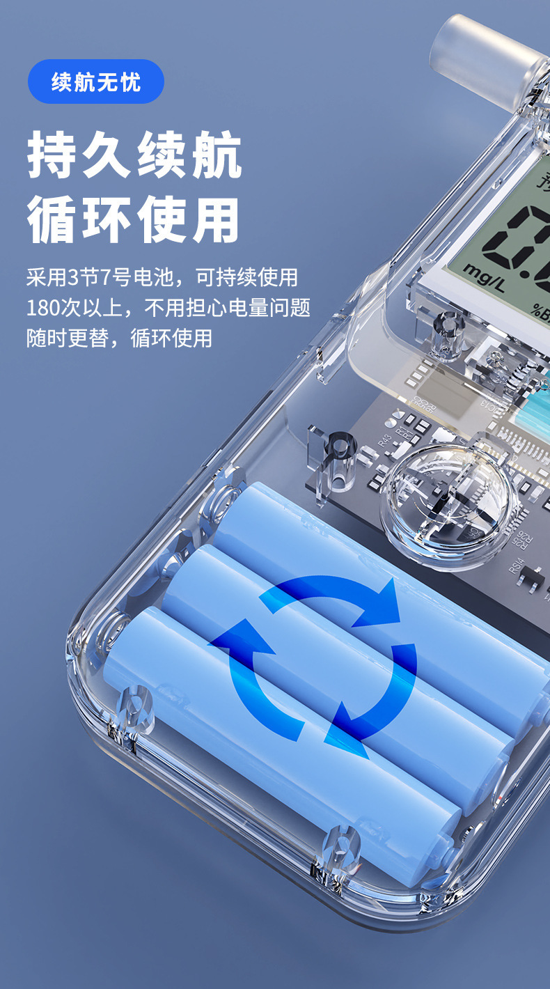 Portable Alcohol Tester, Breath-Type Alcohol Tester, Alcohol Tester for Post-Drinking Use, Manufacturer