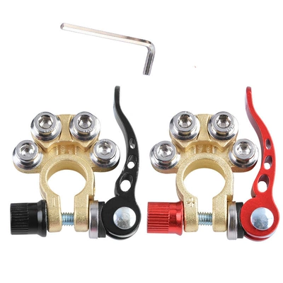 Battery pure copper battery clip porous wiring battery connector quick release battery pile head battery Chuck (Power supply, ignition system accessories) - positive-and-negative-electrode-battery-connector-l-wrench