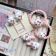 超かわいい猫ヘアピンヘアバンドインガールヘアピンヘアロープカラーカップルゴムバンド親友ヘアアクセサリー頭飾り