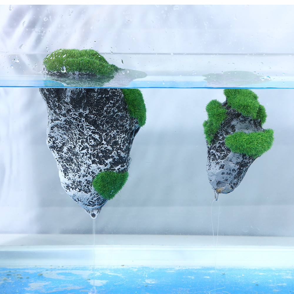 Fish tank landscaping simulation moss floating stone ornaments…