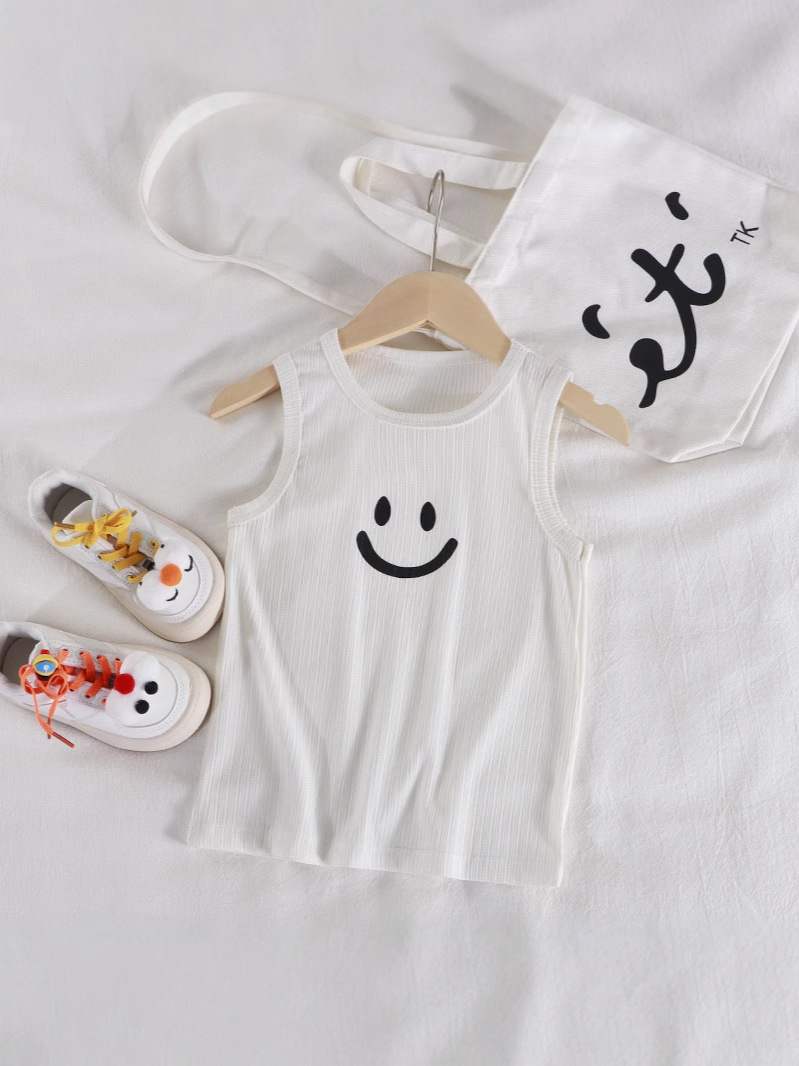 Nuevo chaleco para niños, chaleco de moda de verano para niños, camisola para niñas, top de seda de hielo para bebés, fábrica al por mayor