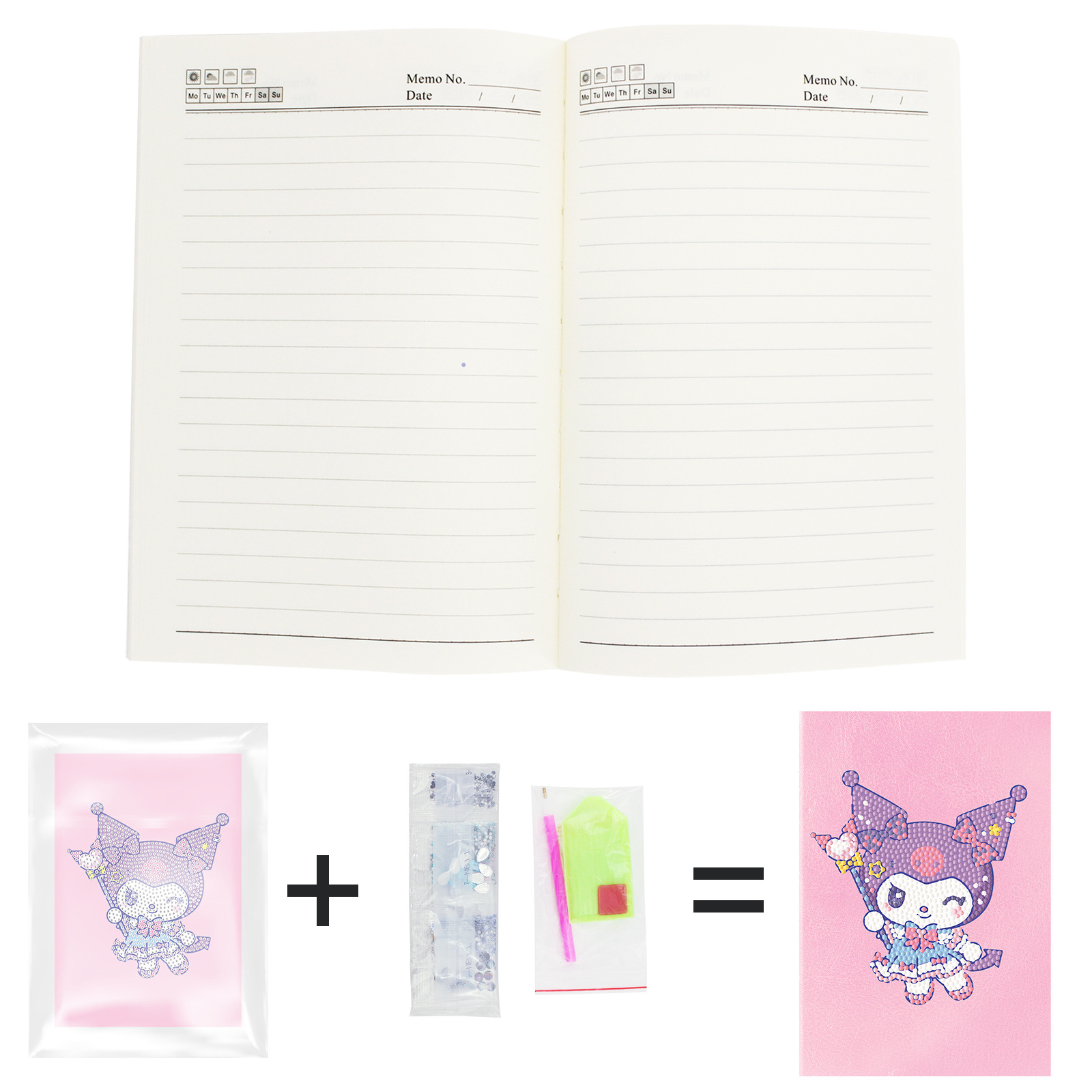 Diamante pintura periferia DIY cuadernos de dibujos animados puntos perforados A5 cuadernos de dibujos de diamante cuadernos distribuidos al por mayor