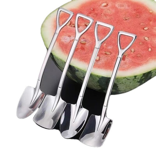 Thickened stainless steel shovel watermelon spoon household retro dessert eating watermelon spoon cute shovel spoon