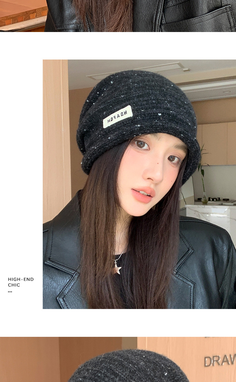 Koreanische Version Herbst/Winter 2025: Lässige Beanie für Damen mit großem Kopfumfang, figurformend, vielseitig und warm._voghion.com