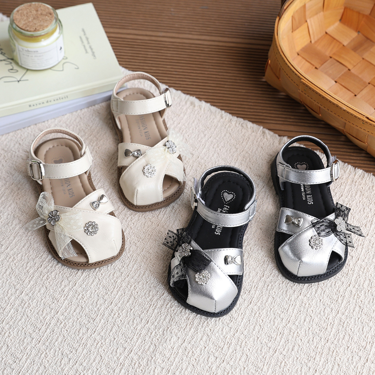 Niñas sandalias de verano 2026 nuevos zapatos de moda para niños, zapatos casuales de encaje, arco, princesa image 1