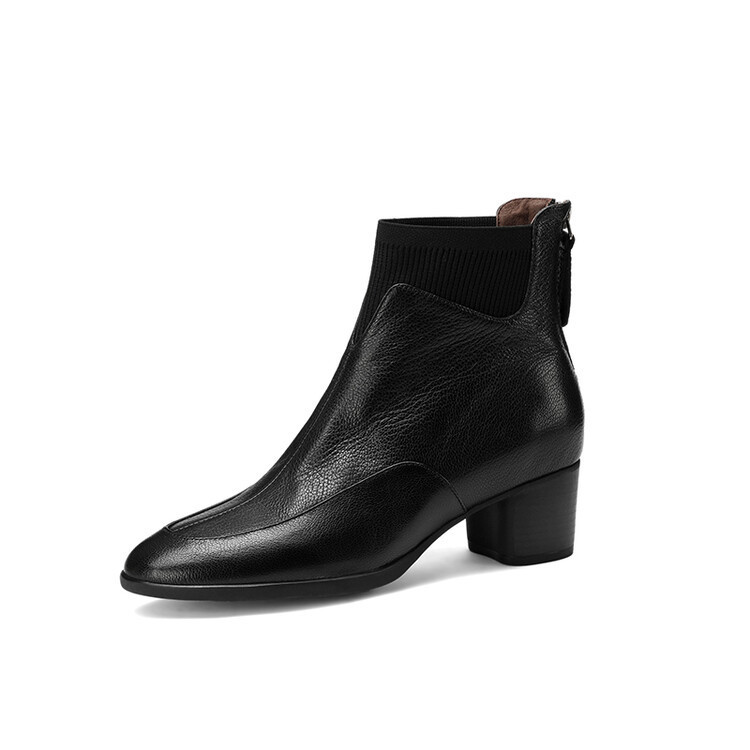 CHIKO Aika Round Toe Block Heels Ankle Boots