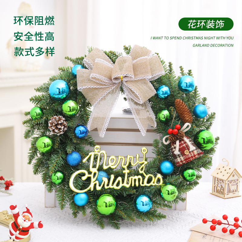 Guirnalda de Navidad adornos de árbol de Navidad guirnalda fiesta atmósfera pared colgante decoración escena diseño puerta colgante Decoración