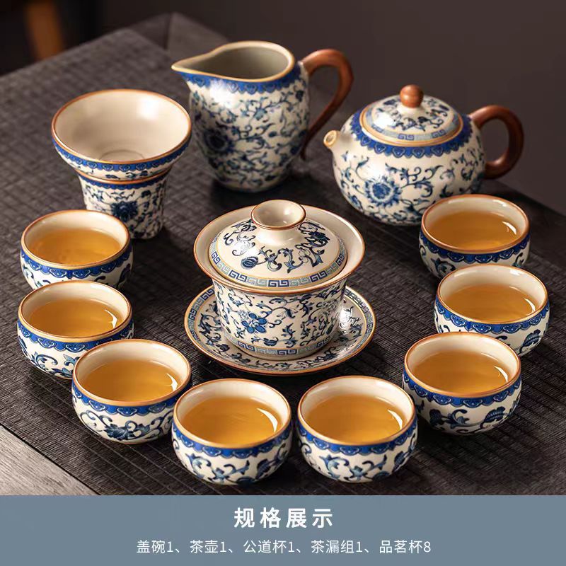 Alta calidad Nuevo 2024 nuevo arroz verde huangru horno kung fu conjunto de té doméstico ligero de lujo de alta calidad cerámica china tetera taza de té