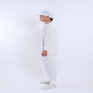 In-Stock Anti-Static Cleanroom Underwear Elastic Knit White Dust-Free Food Pharmaceutical Factory Workwear Two-Piece Suit