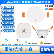 涂鸦智能家居WiFi吸顶人体存在传感器毫米波雷达光感探测器Zigbee