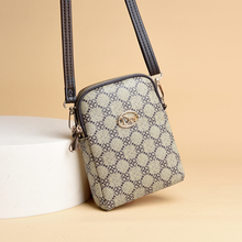 新夏天斜挎小包手机零钱包印花百搭肩小包双层拉手机软皮