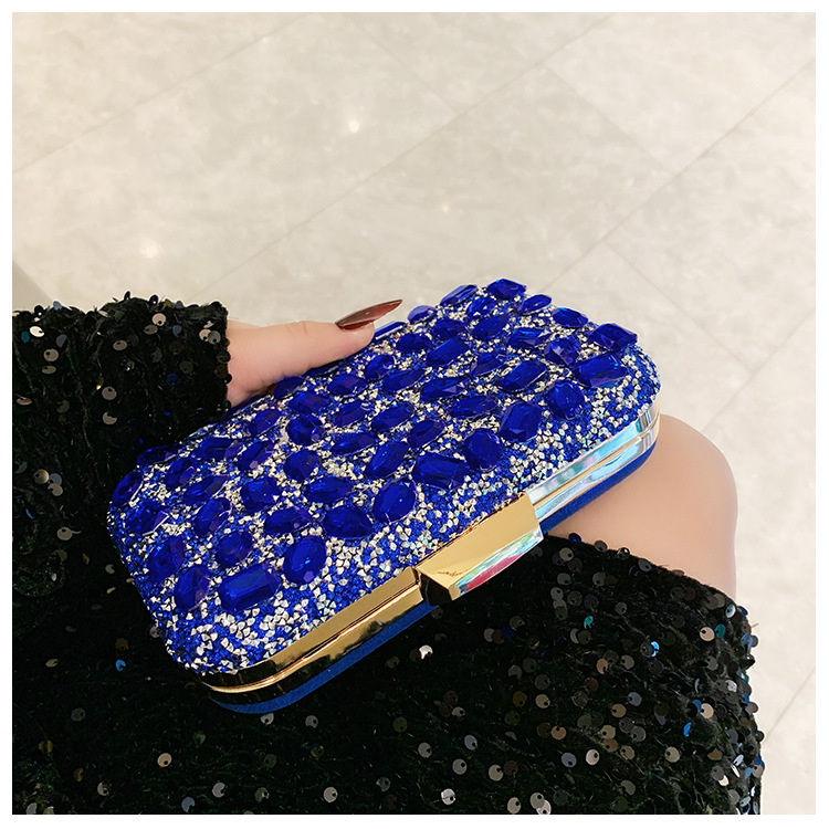 New cross-border full-diamond shiny bags, diamond-encrusted clutch bags, dinner bags, wedding banquet bags, party bags, small square bags and women's bags undefined
