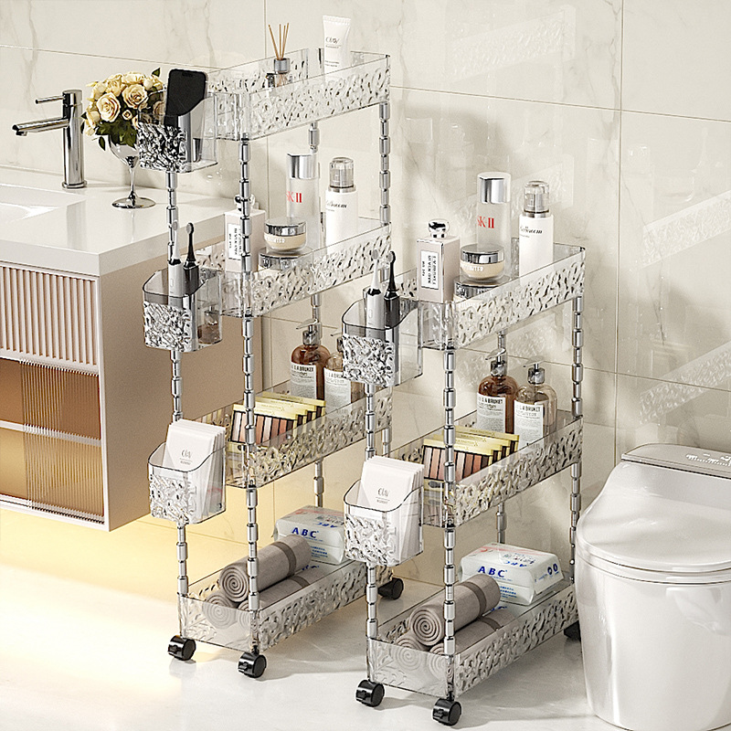 Toilet Storage Rack Toilet Floor Gap Storage Rack Bathroom Washstand Multi-Layer Gap Cart Storage Rack