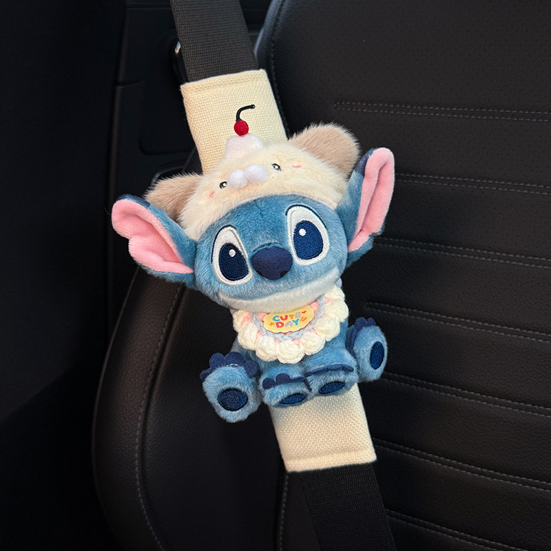 Genuine Stitch Car Seat Belt Shoulder Cover Car Safety Belt Decorative Anti-Wear Clothing for a Couple High-End