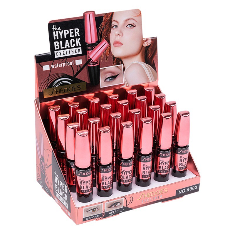Shedoes Comercio exterior transfronterizo impermeable no manchado sedoso suave 12H maquillaje muy fino cabeza de la pluma delineador de ojos de secado rápido