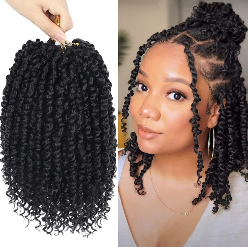 Cross-Border long roll two braids crochet wig passion twist goddess locs African wig