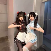 Китайский Cheongsam Новый китайский улучшенный японский стиль милая девушка милый маленький шеф-повар платье cos Lolita фартук женщина