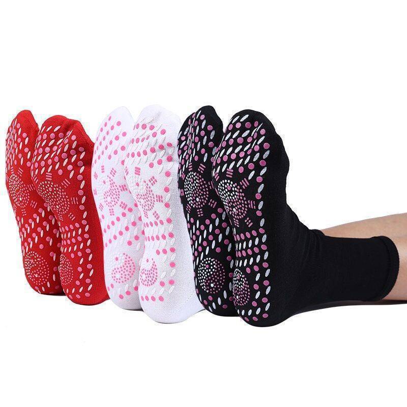 Mugwort Warm Socks Health Massage Ginger Socks Guilt Tourmaline Mid-Tube Thickened Foot Warming Socks Hot Moxibustion Cold-Proof Socks