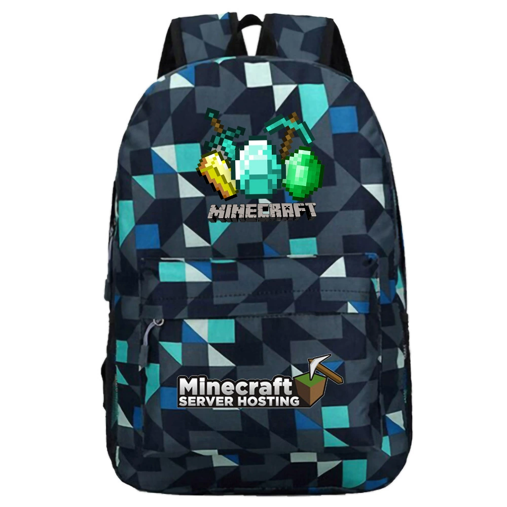 School bag for students, backpack with diamond pattern, cartoon starry sky, cute card holder