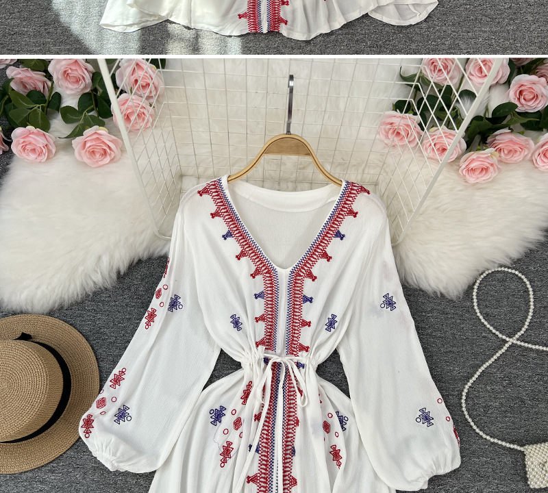 F6578 770K VÁY ĐẦM LIỀN THÂN DÁNG DÀI NỮ SHETDT BIG SIZE NGOẠI CỠ MÙA XUÂN THU ĐÔNG THÊU HỌA TIẾT HOA THỜI TRANG NỮ VẢI BÔNG G02 SẢN PHẨM MỚI