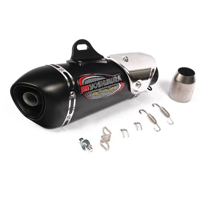 Motorcycle sports car R3 R6 ninja 250 300 400 K8 K9 ZX6/10R modified Yoshimura exhaust pipe (Exhaust pipe) - all-black-silver-cover