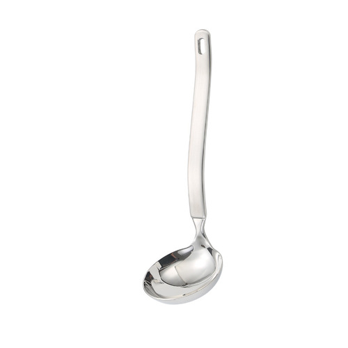 304 stainless steel soup spoon bowl household hot pot scoop long handle divided public spoon soup spoon with hook wholesale
