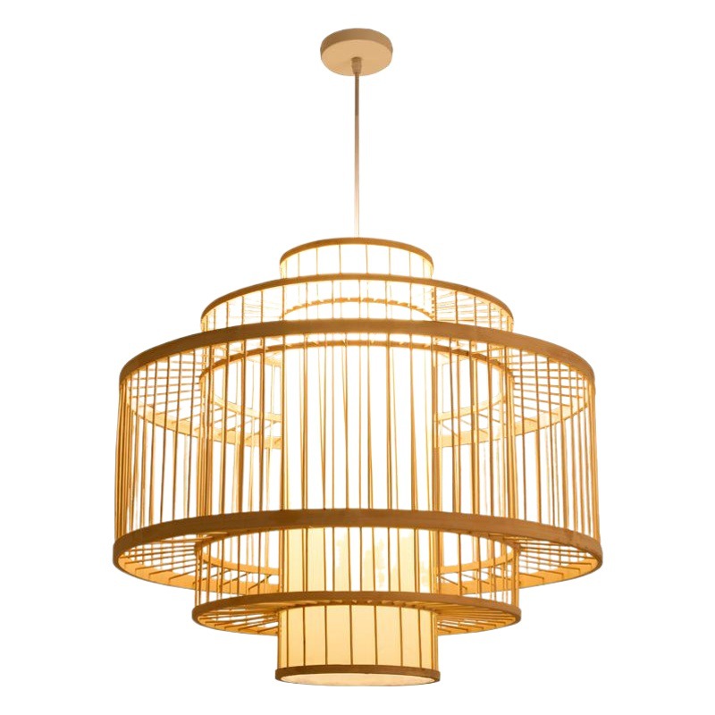 Lámpara de Bambú, Estilo Chino, Simple, Rural, para Restaurante, Hotel Zen, Habitación de Hotel, B&B, Balcón, Lámpara Colgante de Estilo Japonés